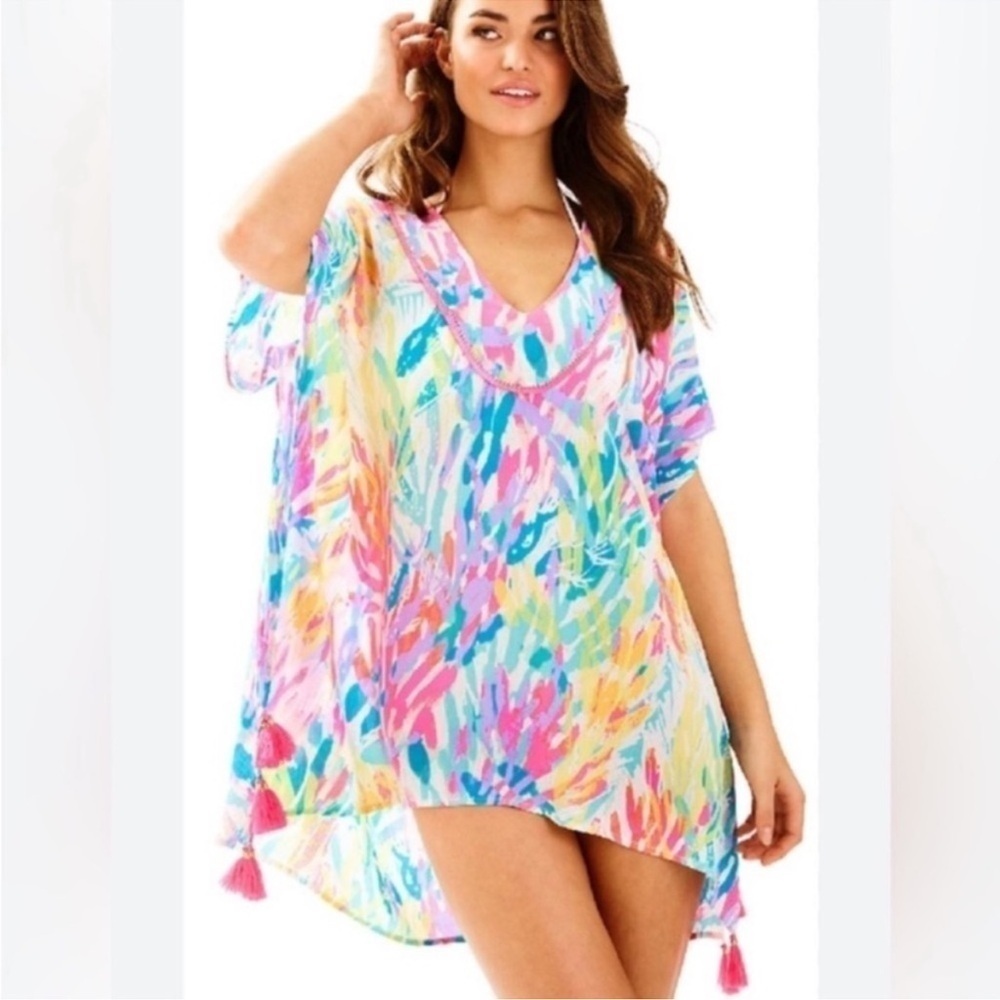 Lilly Pulitzer Coverup Dress Tunic Women's XS Swim Tassels El Bravo B9
